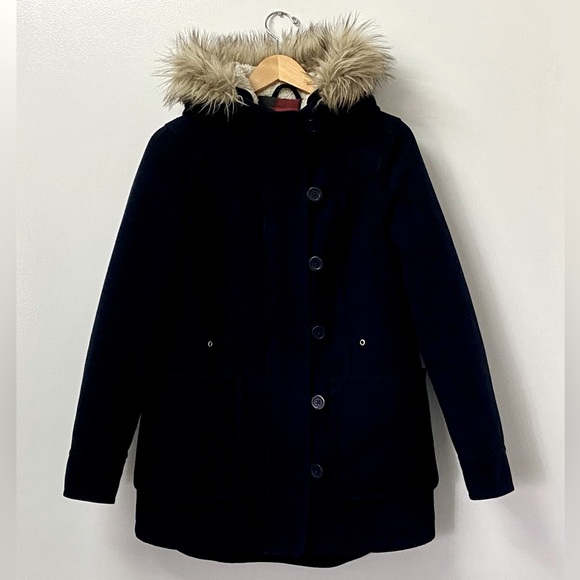 American Eagle Navy Wool Parka - Picture 2 of 12